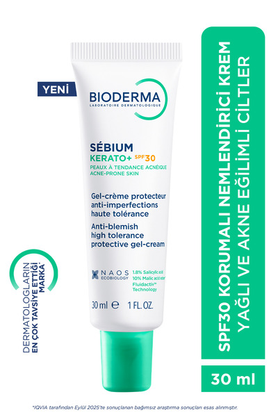 Bioderma Sebium Kerato+ SPF30 , Karşıtı AHA, Salisilik Asit İçeren Nemlendiri...