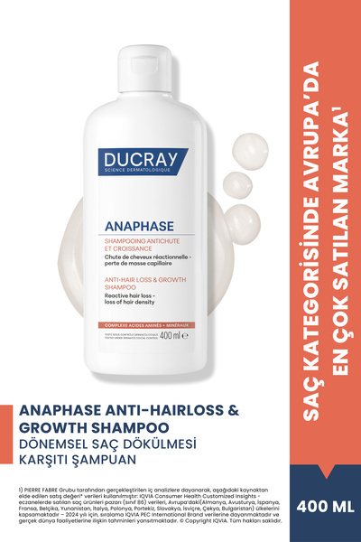 Ducray Anaphase Reactive Dönemsel Saç Dökülmesi ve Yoğunluk Kaybı Yaşayan Saç...