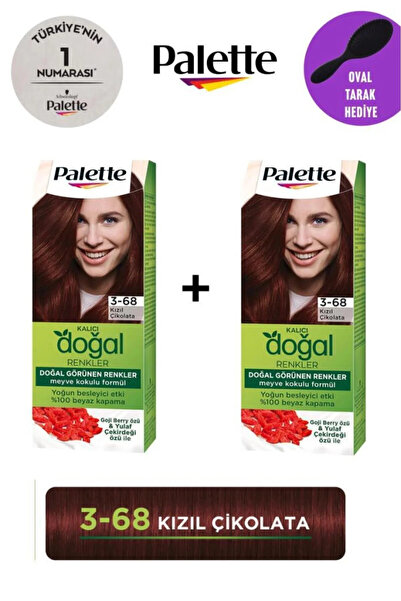 Palette Kalıcı Doğal Renkler 3-68 Kızıl Çikolata X 2 Adet Gliss Tarak