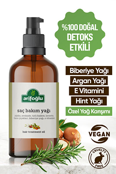 Arifoğlu Saç Bakım Yağı Biberiye, Argan -Hızlı Uzama Dökülme Karşıtı Detoks E...