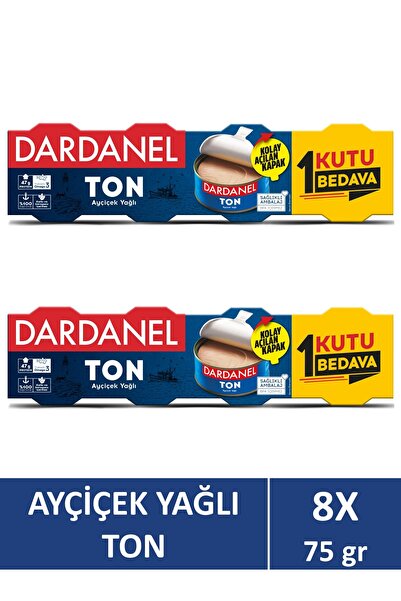Dardanel Ayçiçek Yağlı Ton Balığı 4x75 gr X 2 Adet