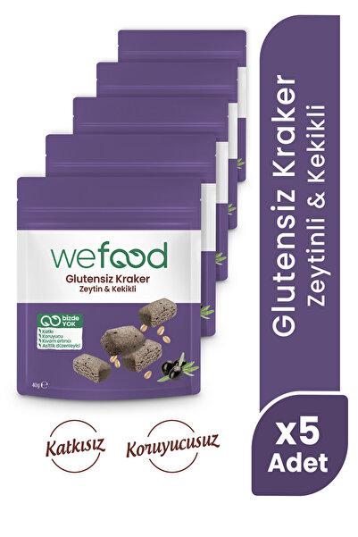Wefood بسكويت الزيتون والزعتر الخالي من الغلوتين 40 جرام، عبوة من 5 قطع