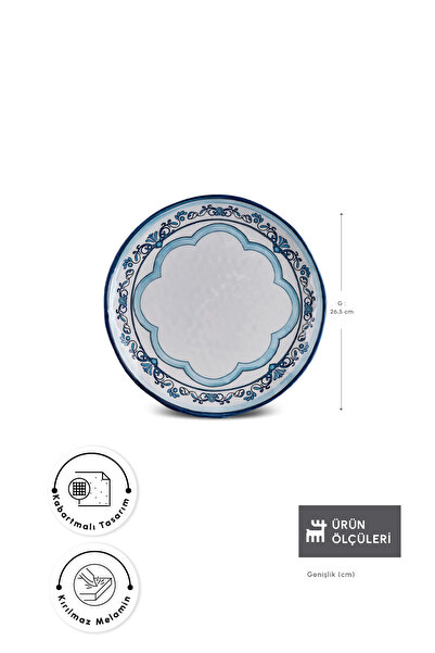 Karaca Blue Harmony Melamin Servis Tabağı 26,5 cm