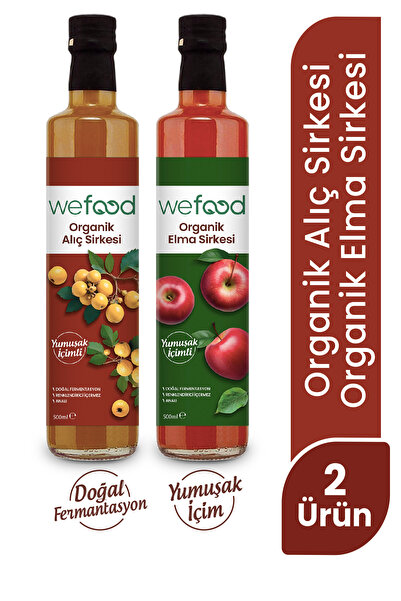 Wefood Organik Alıç Sirkesi 500 Ml + Organik Elma Sirkesi 500 Ml