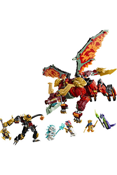 ® NINJAGO® Wyldfyre'ın Dönüşen Ejderha Robotu 71868 - 9+ Yaş için Oyuncak Yapım Seti (821 Parça)