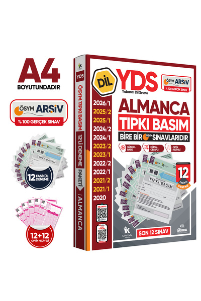 Karakutu Yayınları 2026 YDS Almanca ÖSYM Tıpkı Basım Çıkmış Soru Deneme Paket...