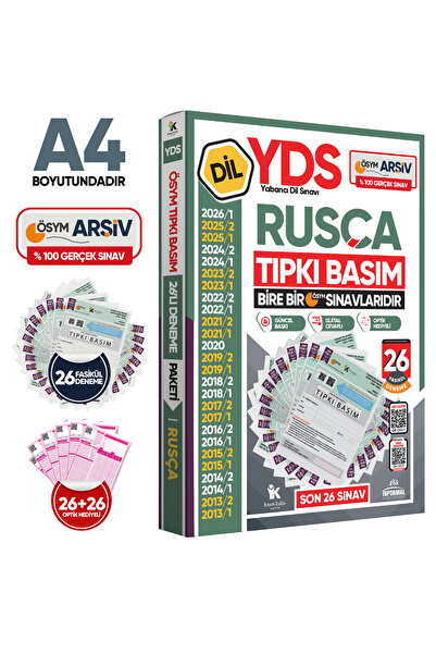 Karakutu Yayınları 2026 YDS Rusça ÖSYM Tıpkı Basım Çıkmış Soru Deneme Paketi ...