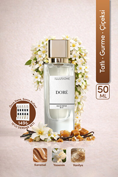 ILLUSIONE FRAGRANCE Doré EDP Kadın Parfüm 50ml | Tatlı-Gurme-Çiçeksi | Karame...