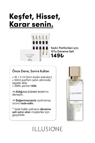ILLUSIONE FRAGRANCE Mirage Edp Kadın Parfüm 50ml | Çiçeksi -Odunsu- Kremsi | Portakal Çiçeği, Sümbülteber, Vanilya, Misk