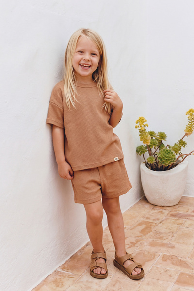 Minipodyum Set unisex din două piese, cu pantaloni scurți supradimensionați c...