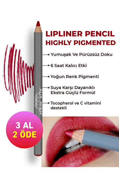 Alix Avien Uzun Süre Kalıcı Dağılma Yapmayan Nemlendirici Dudak Kalemi - Lipl...