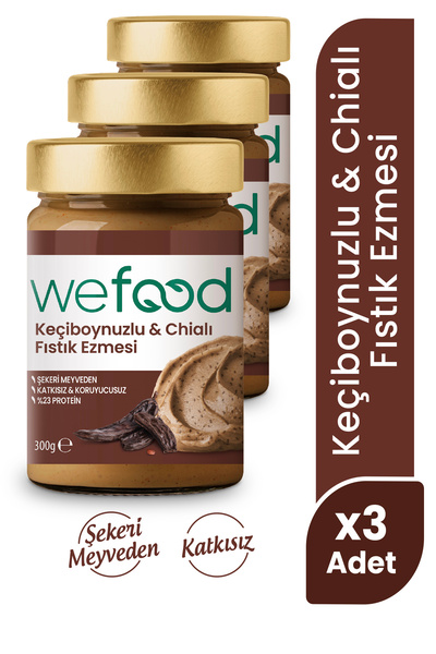 Wefood Keçiboynuzlu & Chialı Fıstık Ezmesi 300 g 3'lü
