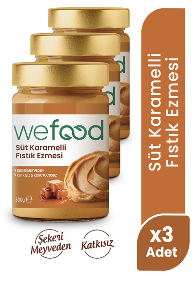 Wefood Süt Karamelli Fıstık Ezmesi 300 gr 3'lü