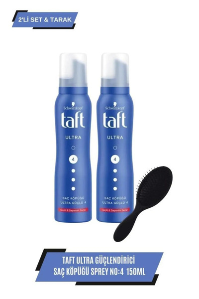 Taft Ultra Güçlendirici 150 ml Saç Köpüğü X 2Adet + Tarak Hediyeli