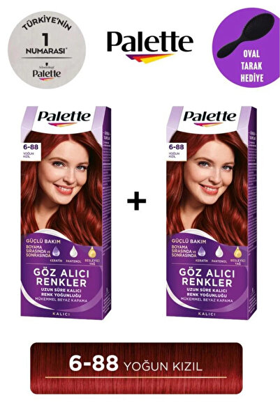Palette Göz Alıcı Renkler 6-88 Yoğun Kızıl X 2 Adet Gliss Tarak