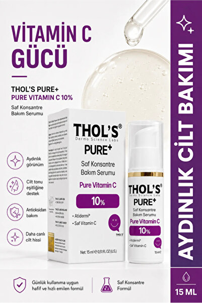 THOLS TB54 PURE+ Saf C Vitaminli Aydınlatıcı ve Leke Karşıtı Konsantre Bakım ...