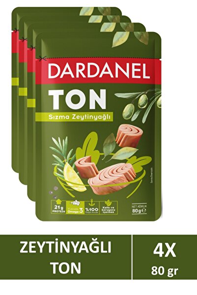 Dardanel Zeytinyağlı Ton Balığı Poşet 80 gr X 4 Adet