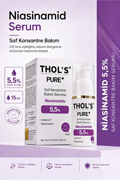 THOLS TB60 PURE+ %5.5 Saf Niacinamid Sebum Dengeleyici ve Sivilce İzi Karşıtı...
