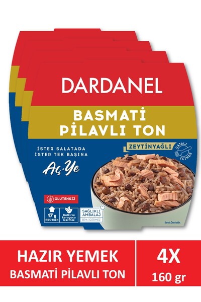 Dardanel Aç Ye Hazır Yemek Basmati Pilavlı Ton Balığı 160 gr x 4 Adet
