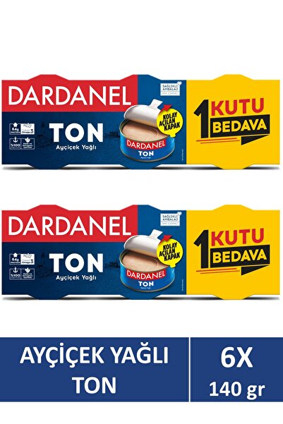 Dardanel Ayçiçek Yağlı Ton Balığı 3x140 gr X 2 Adet