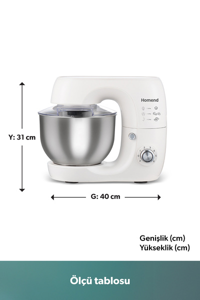 HOMEND Profashion 3082h Stand Mikser Krem 5.2 Litre
