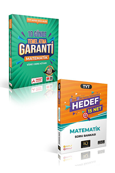 paraf yayınları Tyt Hedef 15 Net Matematik ve 10 Günde Temel Atma Garantili B...