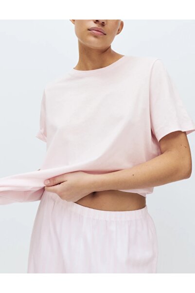 Marks & Spencer Pure Cotton Pyjama Set With Woven Bottoms