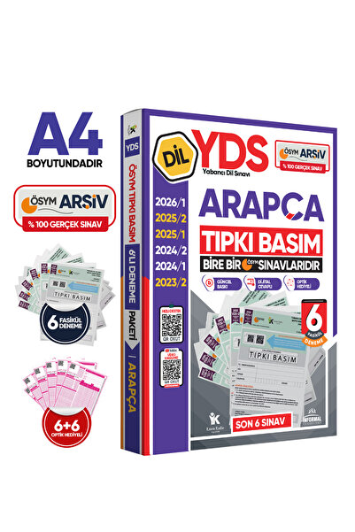 Karakutu Yayınları 2026 YDS Arapça ÖSYM Tıpkı Basım Çıkmış Soru Deneme Paketi...