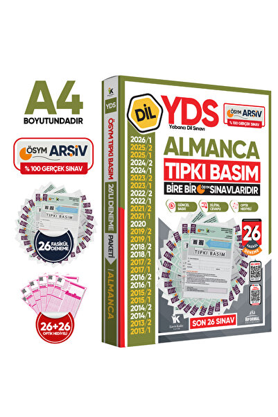 Karakutu Yayınları 2026 YDS Almanca ÖSYM Tıpkı Basım Çıkmış Soru Deneme Paket...