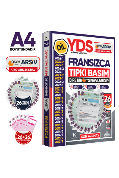 Karakutu Yayınları 2026 YDS Fransızca ÖSYM Tıpkı Basım Çıkmış Soru Deneme Pak...