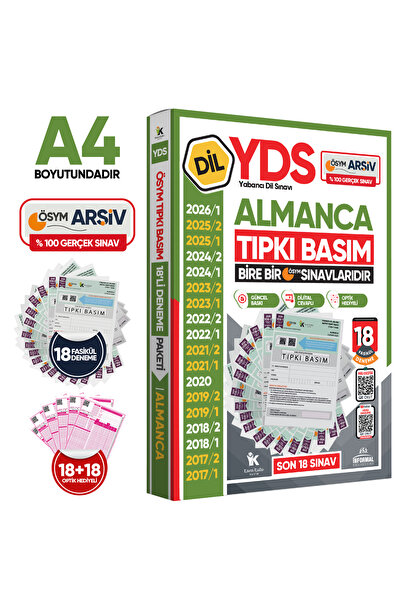 Karakutu Yayınları 2026 YDS Almanca ÖSYM Tıpkı Basım Çıkmış Soru Deneme Paket...