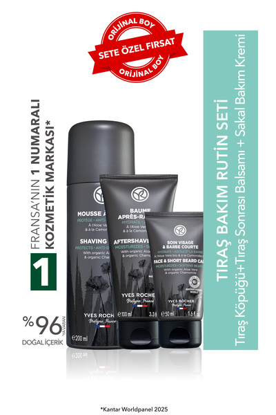 Yves Rocher Tıraş Köpüğü,Balsamı ve Sakal Bakım Kremi Rutin Seti-9916812