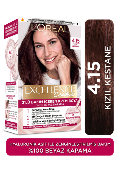 L'Oreal Paris Excellence Creme Saç Boyası 4.15 Kızıl Kestane