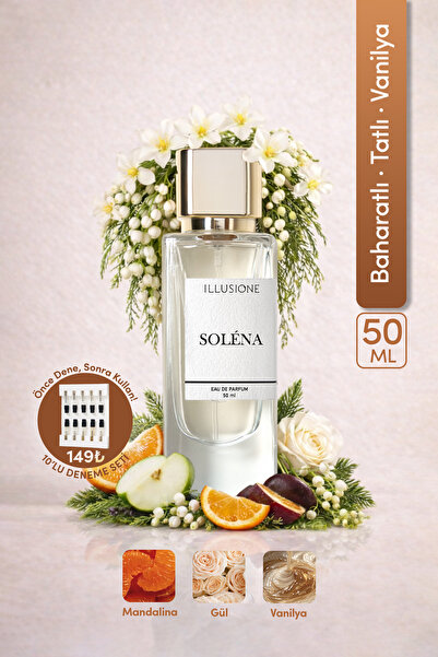 ILLUSIONE FRAGRANCE Soléna EDP Kadın Parfüm 50ml | Baharatlı-tatlı-vanilya| N...
