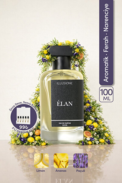 ILLUSIONE FRAGRANCE Élan Edp Erkek Parfüm 100ml | Aromatik-fresh-füjer | Limo...