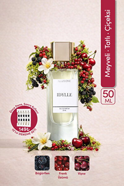 ILLUSIONE FRAGRANCE Idylle Edp Kadın Parfüm 50ml | Meyveli-Şekerli-Çiçeksi | ...