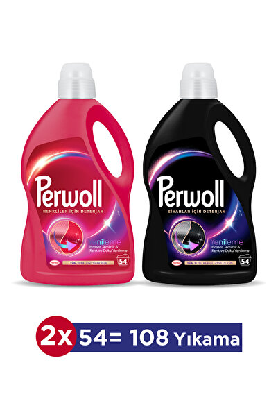 Perwoll Siyah & Renkli Hassas Sıvı Çamaşır Deterjanı  2.97L  2'li set (108 Yı...