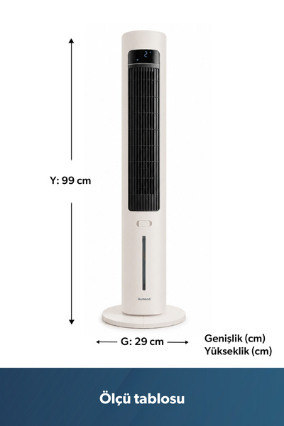 HOMEND Fanomen 9011H Uzaktan Kumandalı Soğuk Su & Buz Hazneli Kule Tipi Vantilatör 60W