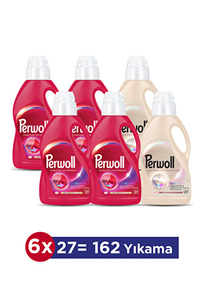 Perwoll Renkliler 4x + Beyazlar 2x – Kumaş Yenileyici Özel Temizlik Paketi (1...