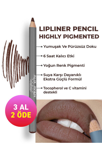 Alix Avien Uzun Süre Kalıcı Dağılma Yapmayan Nemlendirici Dudak Kalemi - Lipl...
