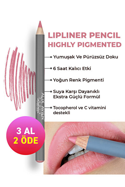 Alix Avien Uzun Süre Kalıcı Dağılma Yapmayan Nemlendirici Dudak Kalemi - Lipl...