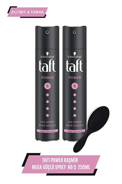 Taft Power Kaşmir (MEGA GÜÇLÜ) Sprey 250 ml X2 Adet + Tarak Hediyeli