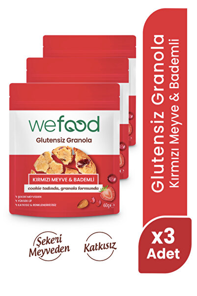 Wefood Glutensiz Granola Kırmızı Meyve & Bademli 60 gr 3'lü