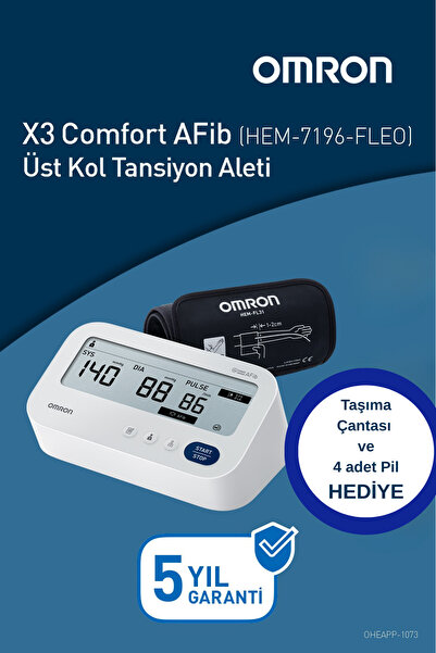 Omron X3 Comfort AFib Üst Koldan Ölçer Dijital Tansiyon Aleti (Çanta ve 4 Ade...