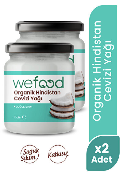 Wefood Organik Hindistan Cevizi Yağı 150 ml 2'li (Soğuk Sıkım)