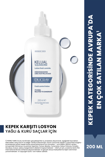 Ducray Kelual Squanorm Kepek Önleyici ve Kaşıntı Hissini Yatıştırıcı Losyon 2...