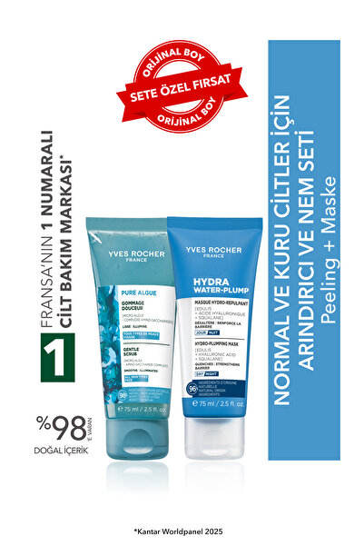 Yves Rocher Normal ve Kuru Ciller İçin Arındırıcı ve Nem Seti- Peeling 75 ml-...