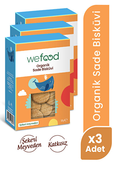 Wefood Kids Organik Sade Bisküvi 50 Gr (tereyağlı) 3'lü