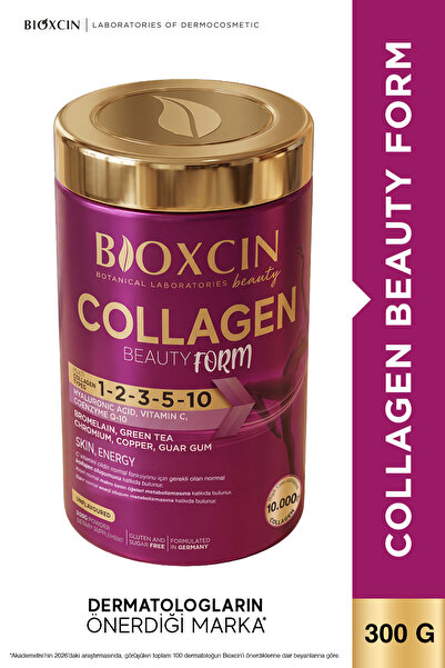 Bioxcin Collagen Beauty Form Powder 300 gr - Tip 1,2,3,5,10 Bromelain, Yeşil ...