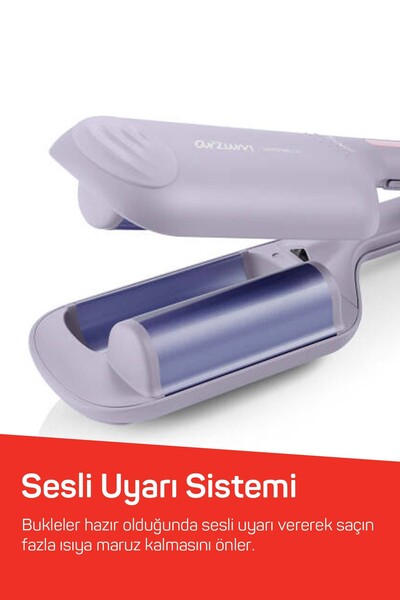 Arzum AR5112 Hypnose Ionmax Profesyonel WAG Maşa, Hızlı Isınan, 32 mm Turmalin Seramik, İyonlu, Lila